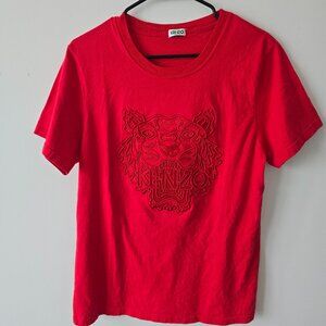 Kenzo Paris Red Tiger Logo T-Shirt Red